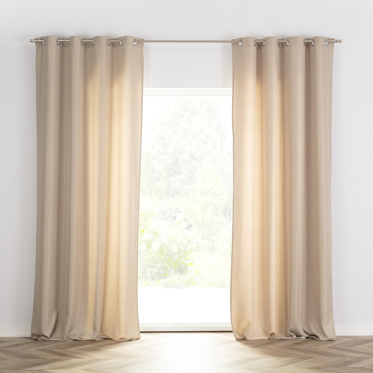 FERTIGVORHANG mit Ösen 140x280cm - Creme, Textil (140/280cm) - Dekoria