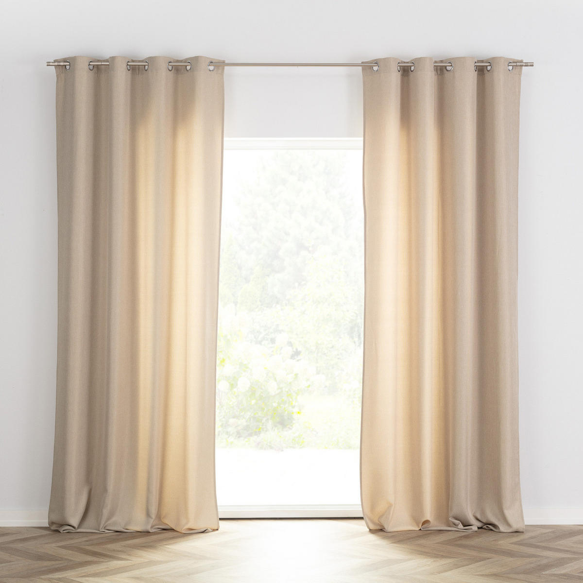 FERTIGVORHANG mit Ösen 140x280cm - Creme, Textil (140/280cm) - Dekoria