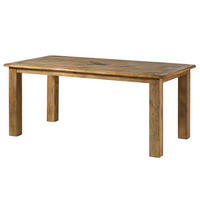 ESSTISCH Mango 180x90x76 natur lackiert RAILWAY #1001 - Naturfarben, Holz (180/90/76cm) - Massivmoebel24
