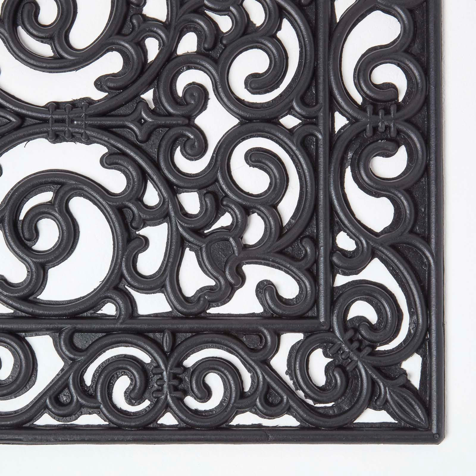 FUSSMATTE Ornament, Gummi 40/60 cm - Schwarz, Naturmaterialien (40/60cm) - Homescapes