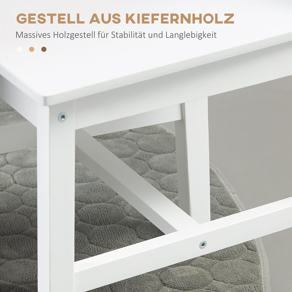 ESSZIMMERSTÜHLE 4er-Set Weiß 46.5/41.0/85.5 cm - Weiß, Holz (41/85.5/46.5cm)