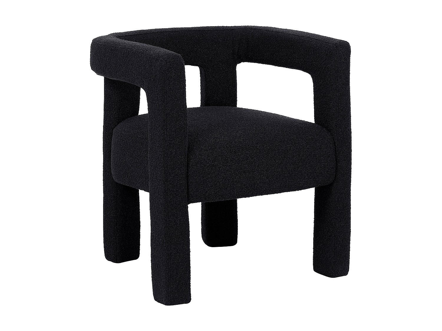 STUHL mit Armlehnen - Bouclé-Stoff & Metall - Schwarz - SOFANA - Schwarz, Textil (59/70/65cm) - Pascal Morabito