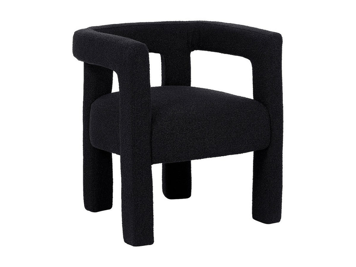 STUHL mit Armlehnen - Bouclé-Stoff & Metall - Schwarz - SOFANA - Schwarz, Textil (59/70/65cm) - Pascal Morabito