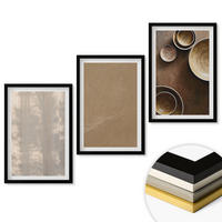WANDBILDER 3er-Set - 40x60 cm Schwarzer Rahmen - Minimalistische Texturstrukturen - Schwarz, Kunststoff (40/60cm) - ArtPrintCave
