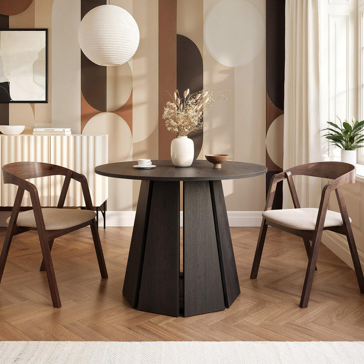 ESSTISCH VERDA 100/76 cm Graphitschwarz - Graphitfarben, Holzwerkstoff (100/100/76cm) - Idohome
