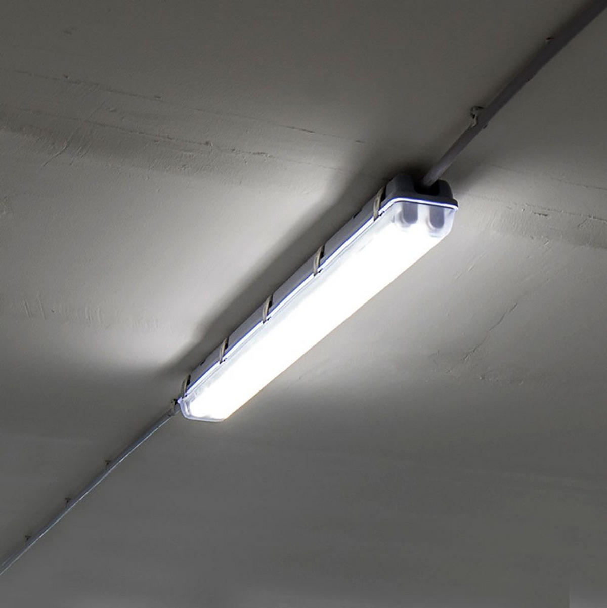 LED DECKENLEUCHTE Weiß Kunststoff 10er Set - Weiß, Kunststoff (150/6.5/5.8cm)