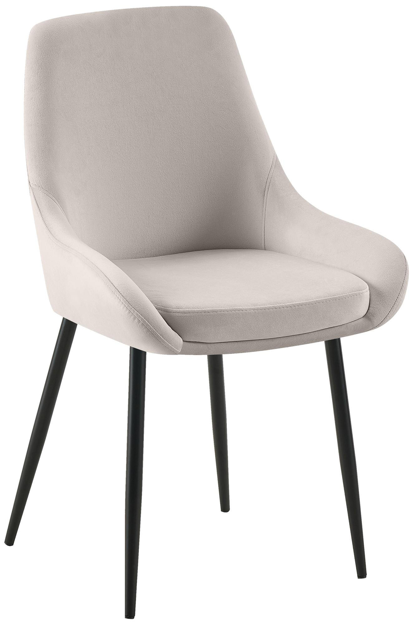 STUHL Samt Grau - Schwarz/Grau, Textil (50/86/53cm) - CLP
