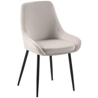 STUHL Samt Grau - Schwarz/Grau, Textil (50/86/53cm) - CLP