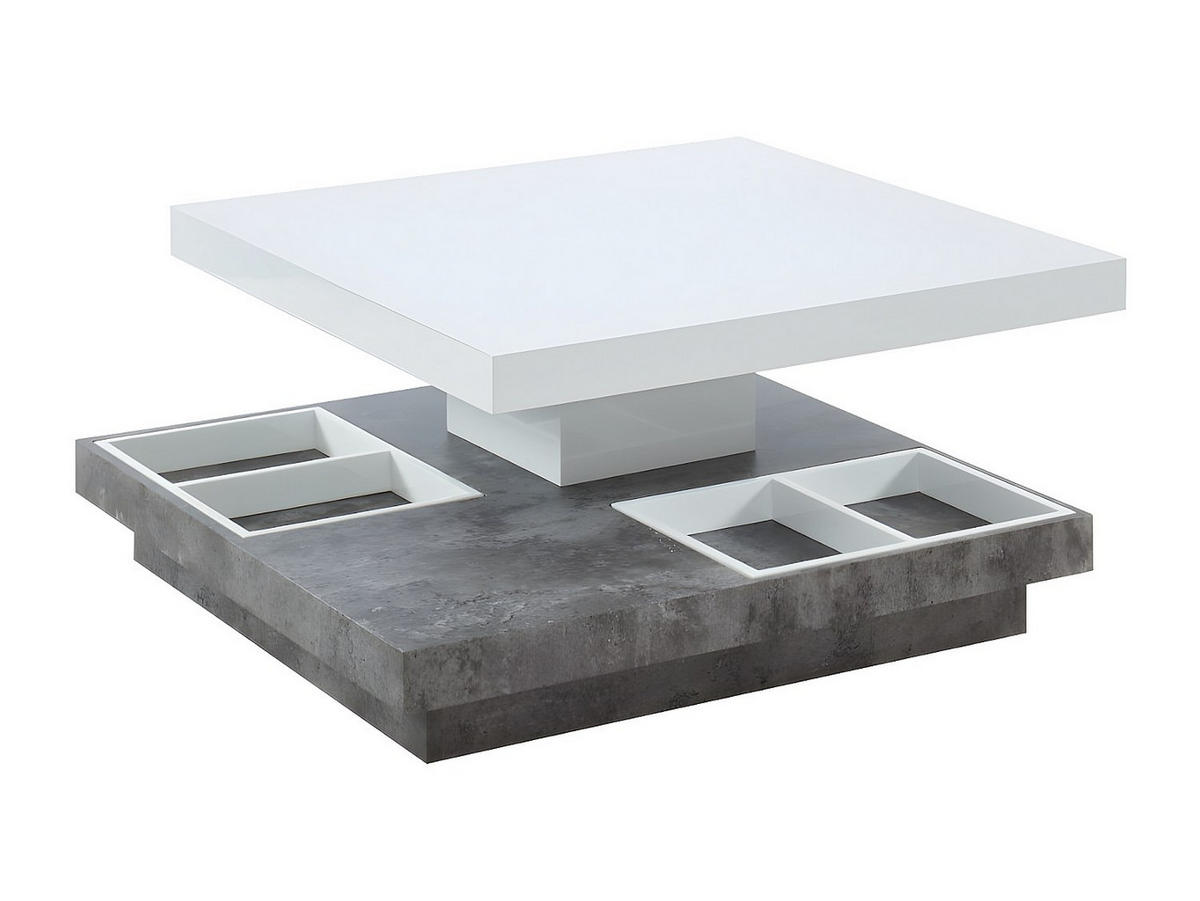 COUCHTISCH - 80 cm x 80 cm - holz - grau, weiß Fausto - Weiß/Grau, Holz (80/80/34cm) - Vente-Unique