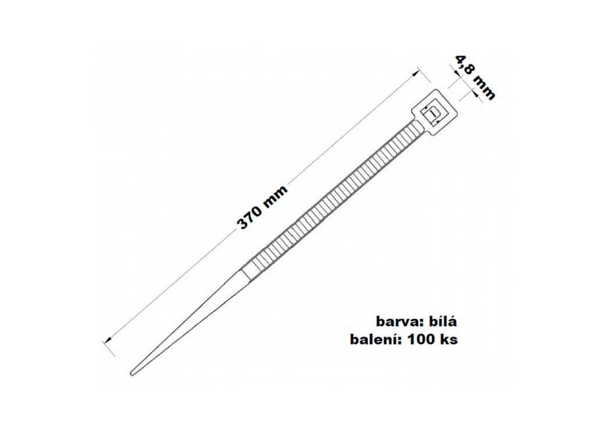 WEIHNACHTSKABELBINDER 100er-Set für Weihnachtsschmuck 4,8 × 370 mm weiß - Weiß, Kunststoff (0.48/0.1/37cm) - LAALU