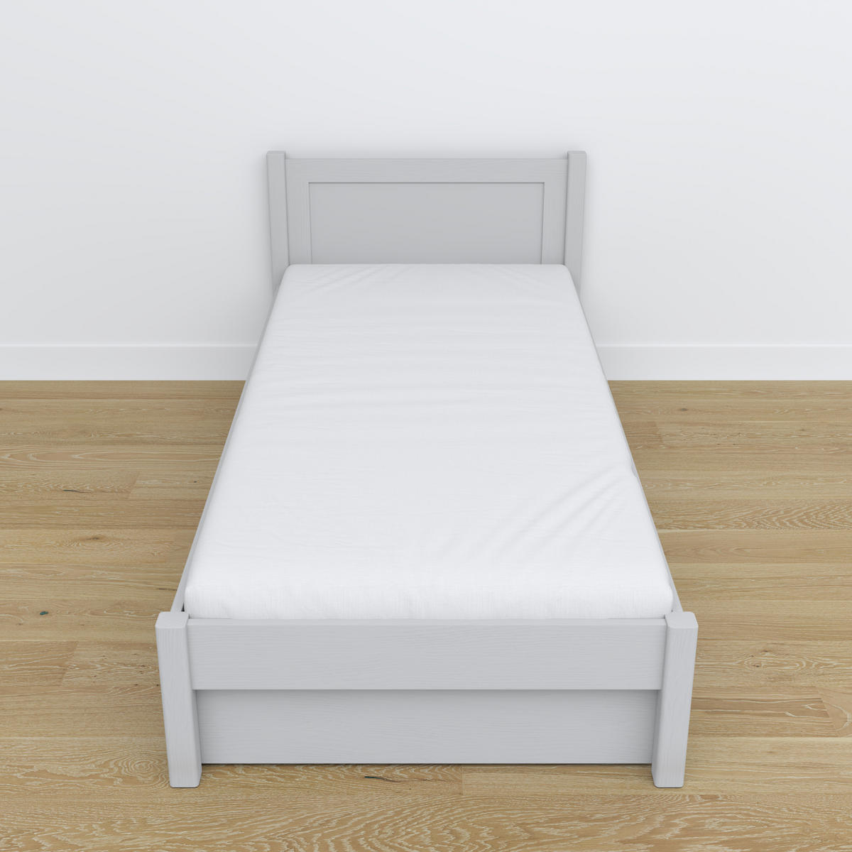 BETT mit Schublade N02 Grau 80/190 - Grau, Naturmaterialien/Holz (80/190cm) - N-Wood
