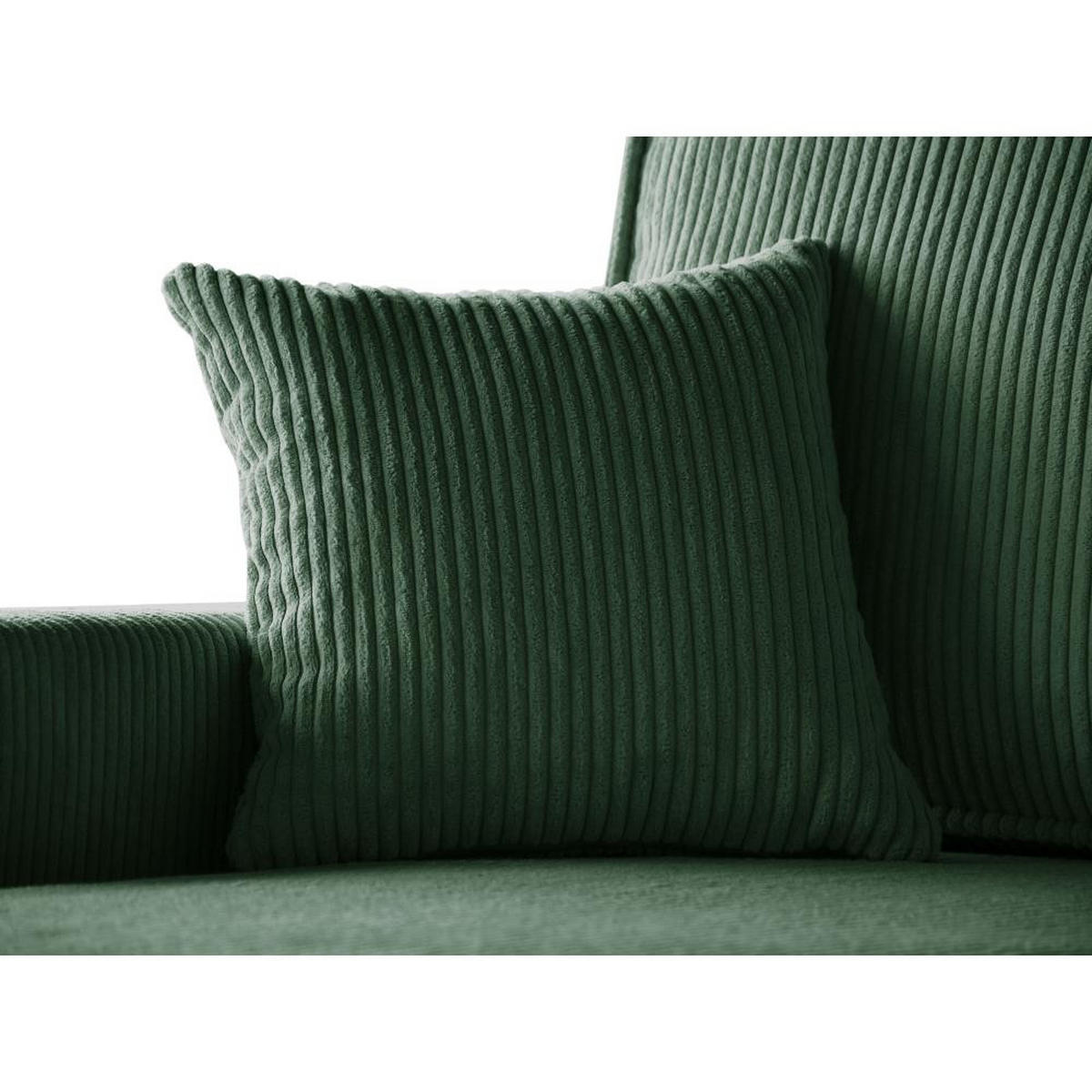 ECKSCHLAFSOFA mit Schlaffunktion Hektor dunkelgrün - Dunkelgrün/Schwarz, Kunststoff/Textil (277/152cm) - Beautysofa