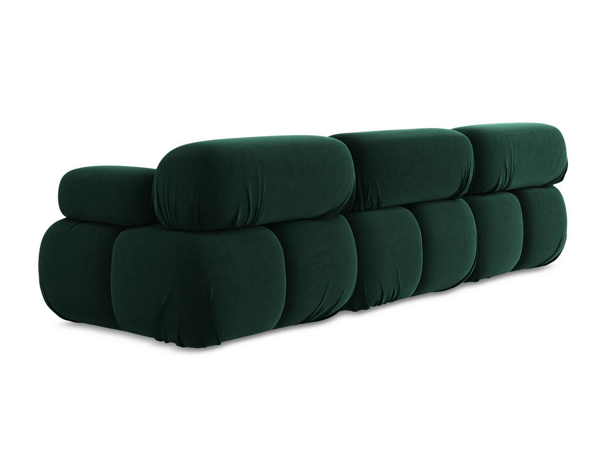 3-SITZER SOFA Samt Stoff Grün - Blau/Dunkelgrün, Kunststoff/Textil (285/70/96cm) - Makamii