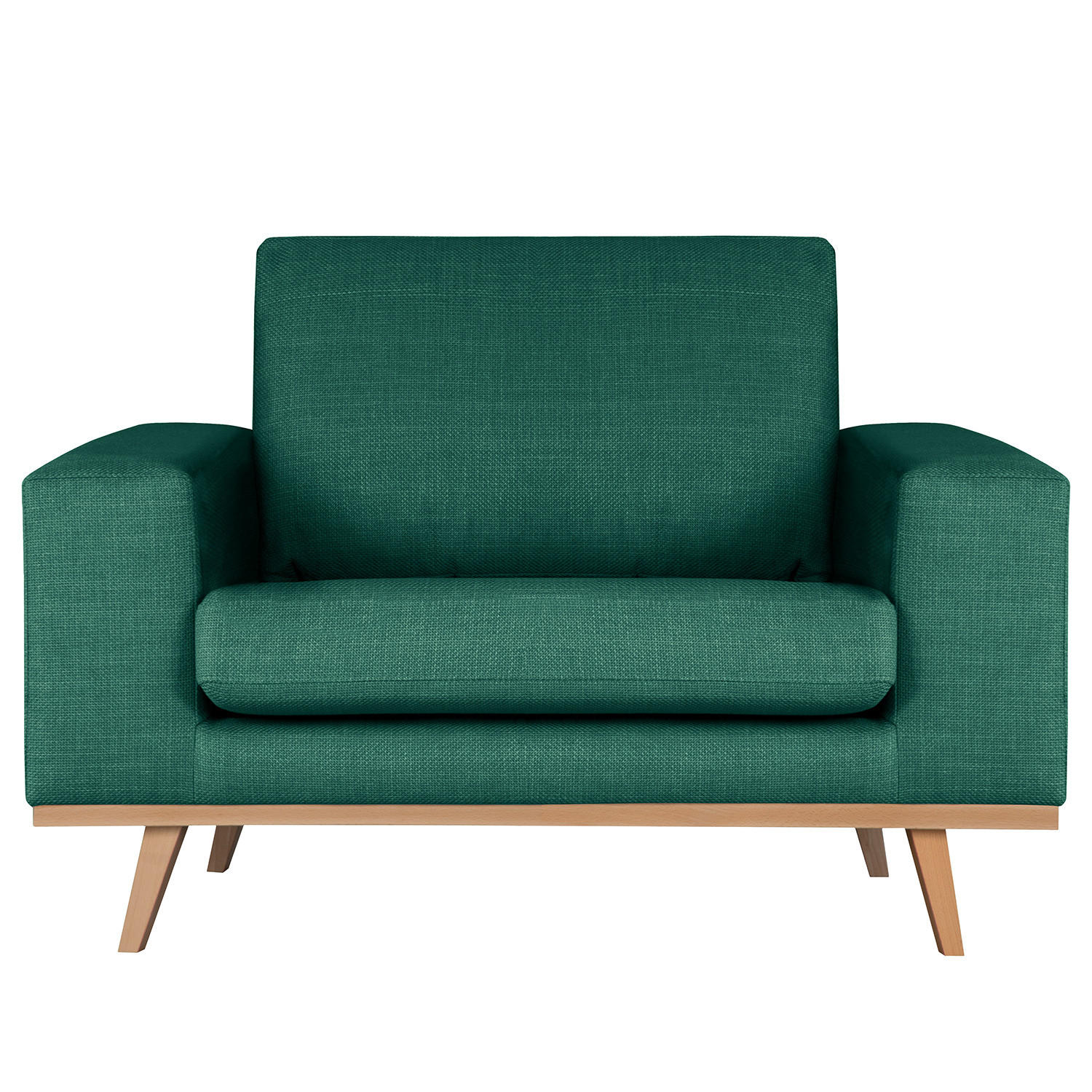 SESSEL - Dunkelgrün/Buchefarben, Textil (122/81/88cm) - home24