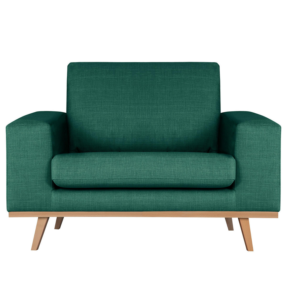 SESSEL - Dunkelgrün/Buchefarben, Textil (122/81/88cm) - home24