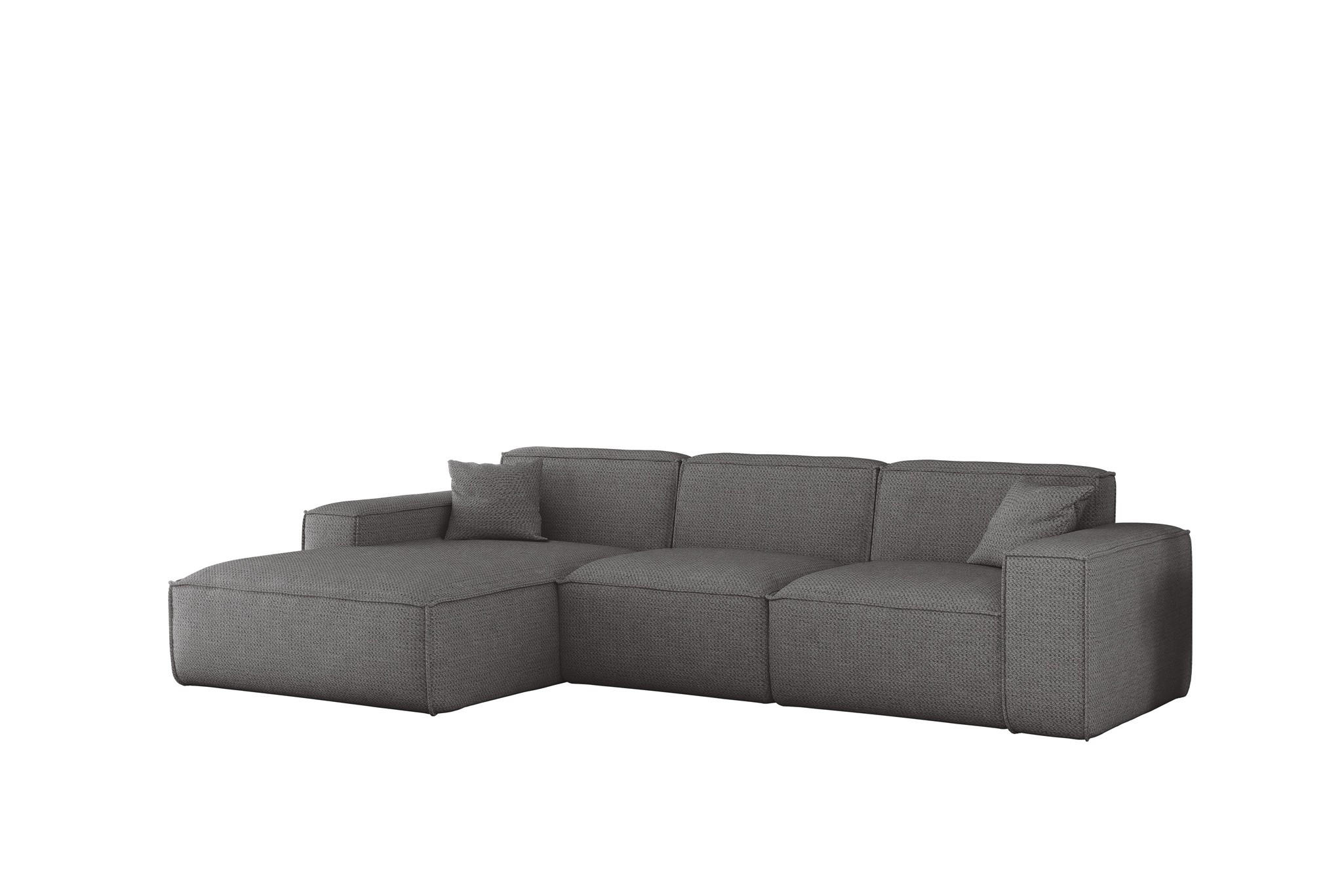 ECKSOFA Celes Premium In Artico - Grau, Holzwerkstoff/Textil (266/165cm) - Fun Möbel