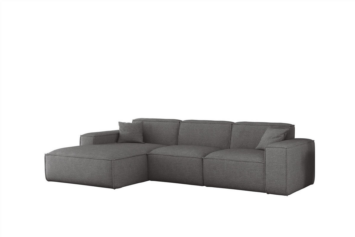 ECKSOFA Celes Premium In Artico - Grau, Holzwerkstoff/Textil (266/165cm) - Fun Möbel
