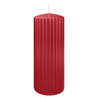 RILLEN KERZEN Altrot 200 x Ø 80 mm, 4 Stück - Dunkelrot, Paraffin (8/20/20cm) - Wiedemann Kerzen