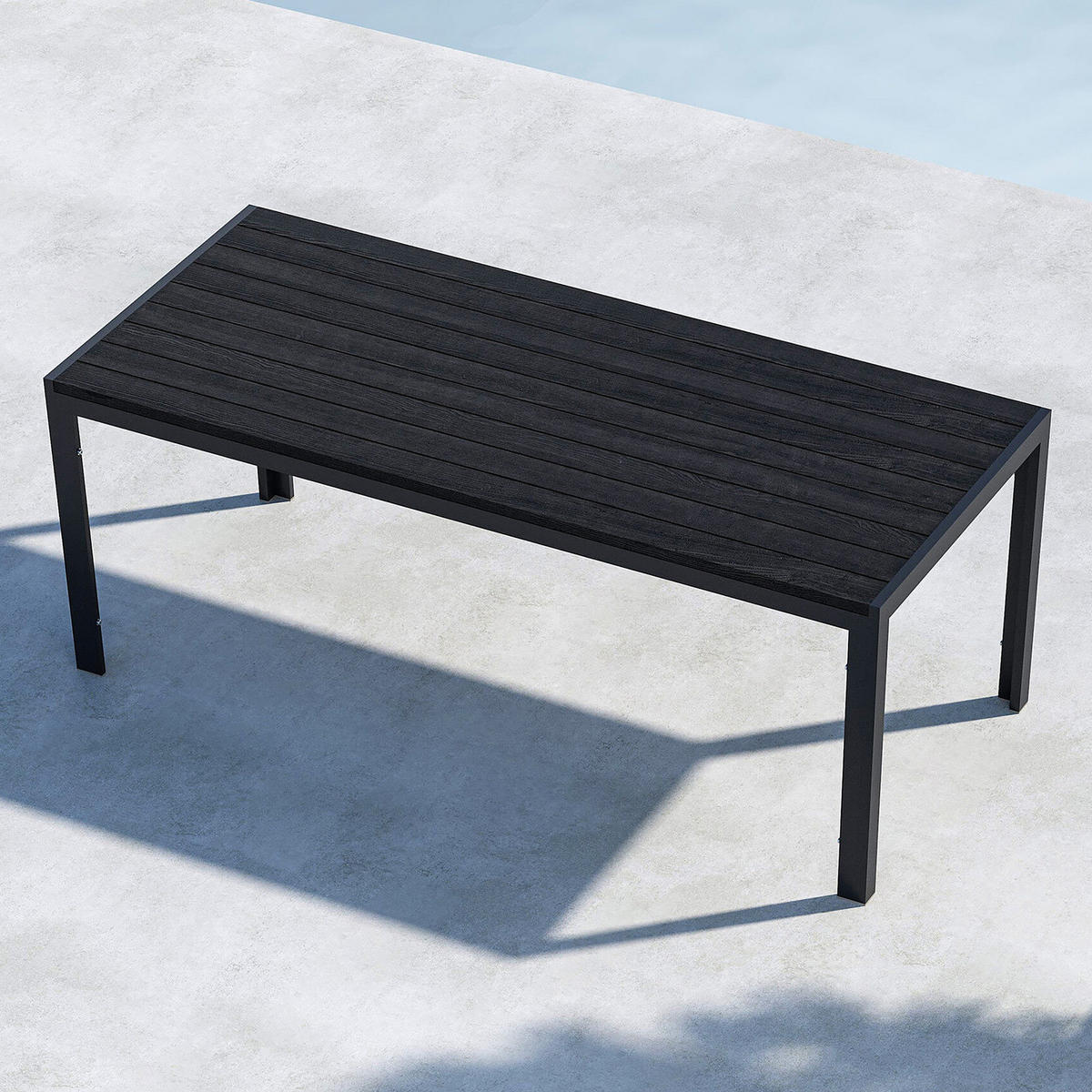 GARTENTISCH - Schwarz - Aluminium - 90 x 74 x 205 cm - Schwarz, Metall (205/90/74cm) - home24