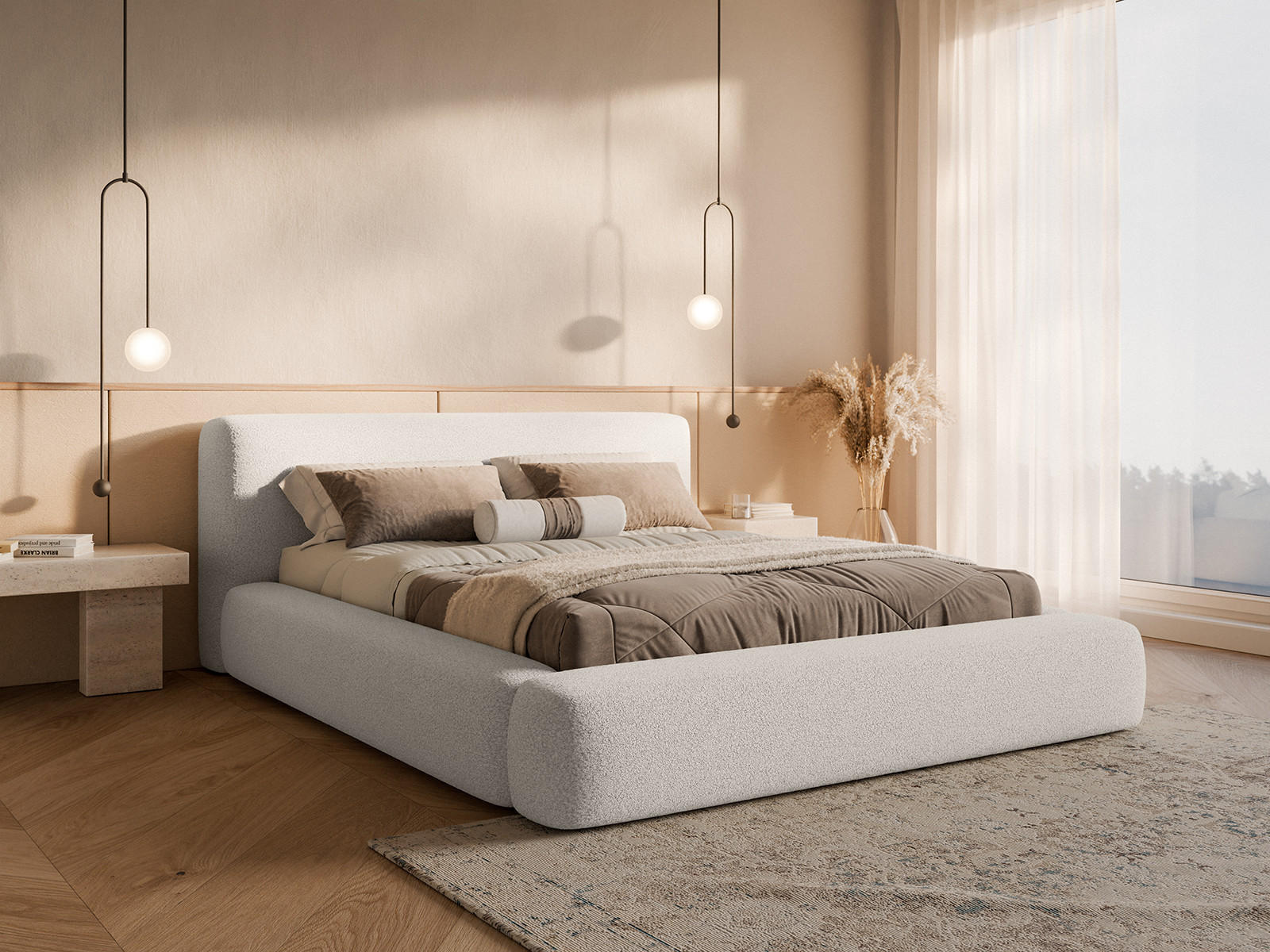 POLSTERBETT Fummo 180x200 cm, Weiß - Weiß, Textil (180/200cm) - Fedve