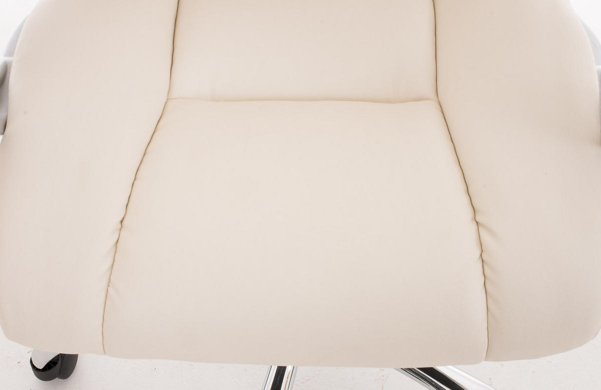 BÜROSTUHL SYDNEY 113x66x70 Creme Kunstleder - Creme, Leder/Metall (66/113/70cm) - DELUKE