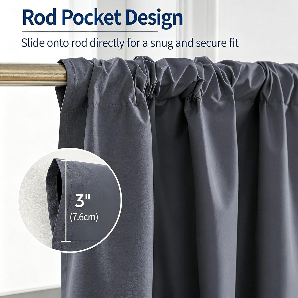 VORHÄNGE – Verdunkelnd & atmungsaktiv – Dunkelgrau – 132 x 213 cm – 2 Schals - Grau, Textil (213/1/132cm)