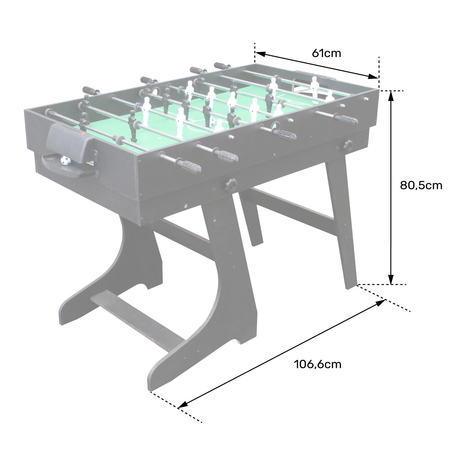 MULTI-SPIELTISCH - Schwarz, Holzwerkstoff (61/106.6cm) - Happy Garden