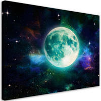 LEINWANDBILD Planet Weltraumuniversum 90x60cm - Blau, Textil (90/60cm) - Feeby