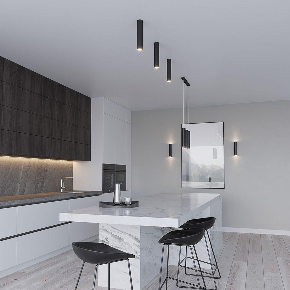 LED HÄNGELEUCHTE LAGOS Metall Schwarz 3-Flammig - Schwarz, Metall (45/6/90cm)