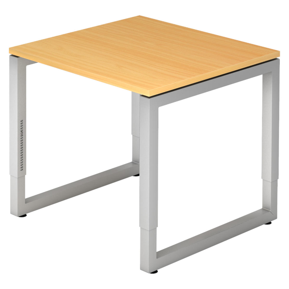 SCHREIBTISCH Serie-R 80/80/74 cm in Buchefarben/Silberfarben - Buchefarben/Silberfarben, Holzwerkstoff (80/80/74cm) - bümö