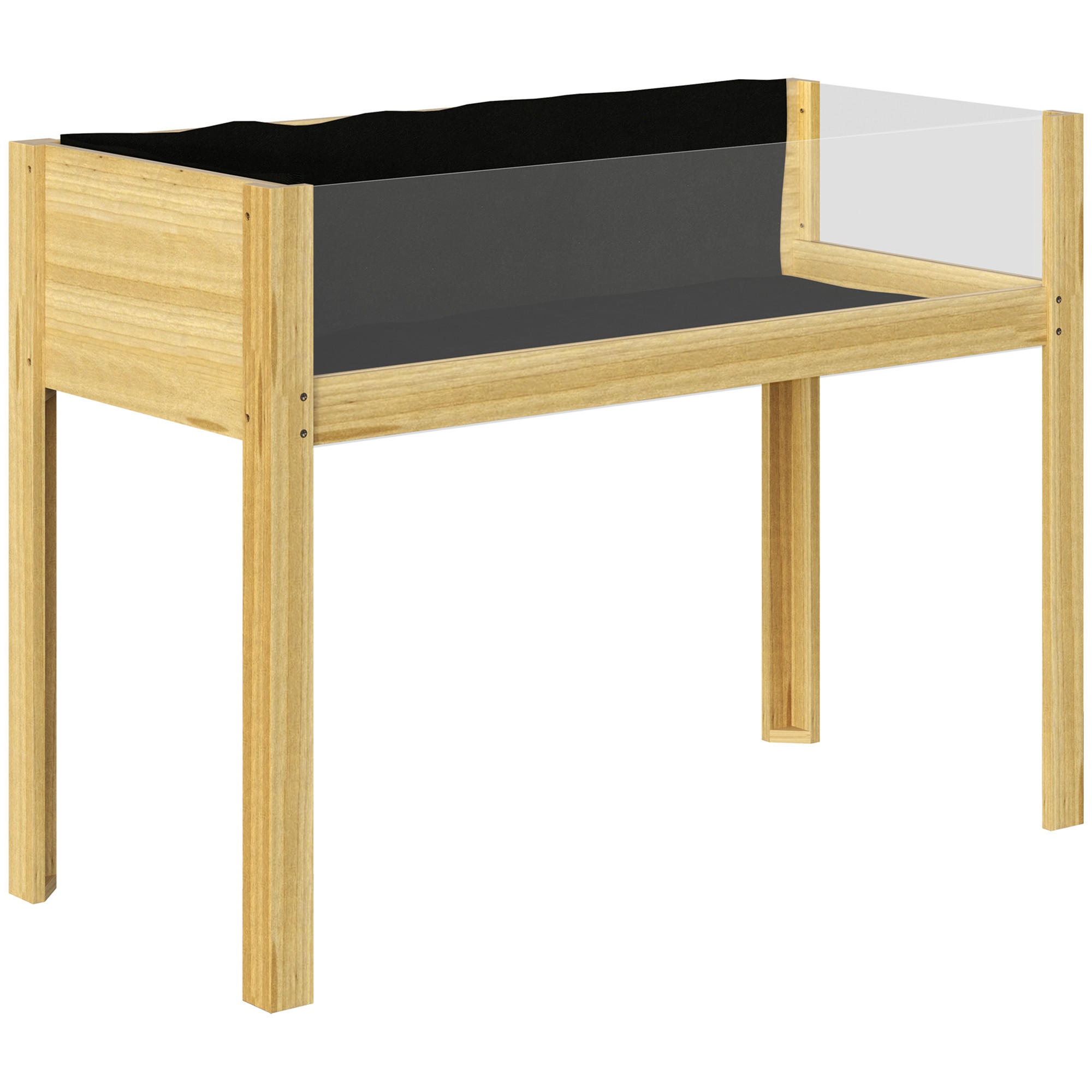 HOCHBEET mit Acrylplatten - Naturfarben, Holz (50/80/110cm) - Outsunny