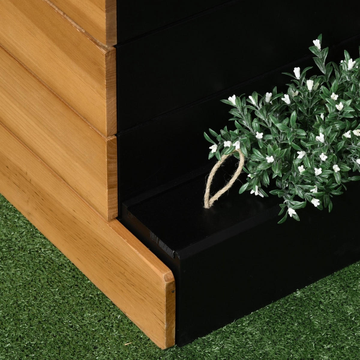 HOCHBEET 79,5x49,5x80 cm Holz 4 Kästen Selbstbewässerung braun - Braun, Holz (79.5/80/49.5cm) - LEBENLANG