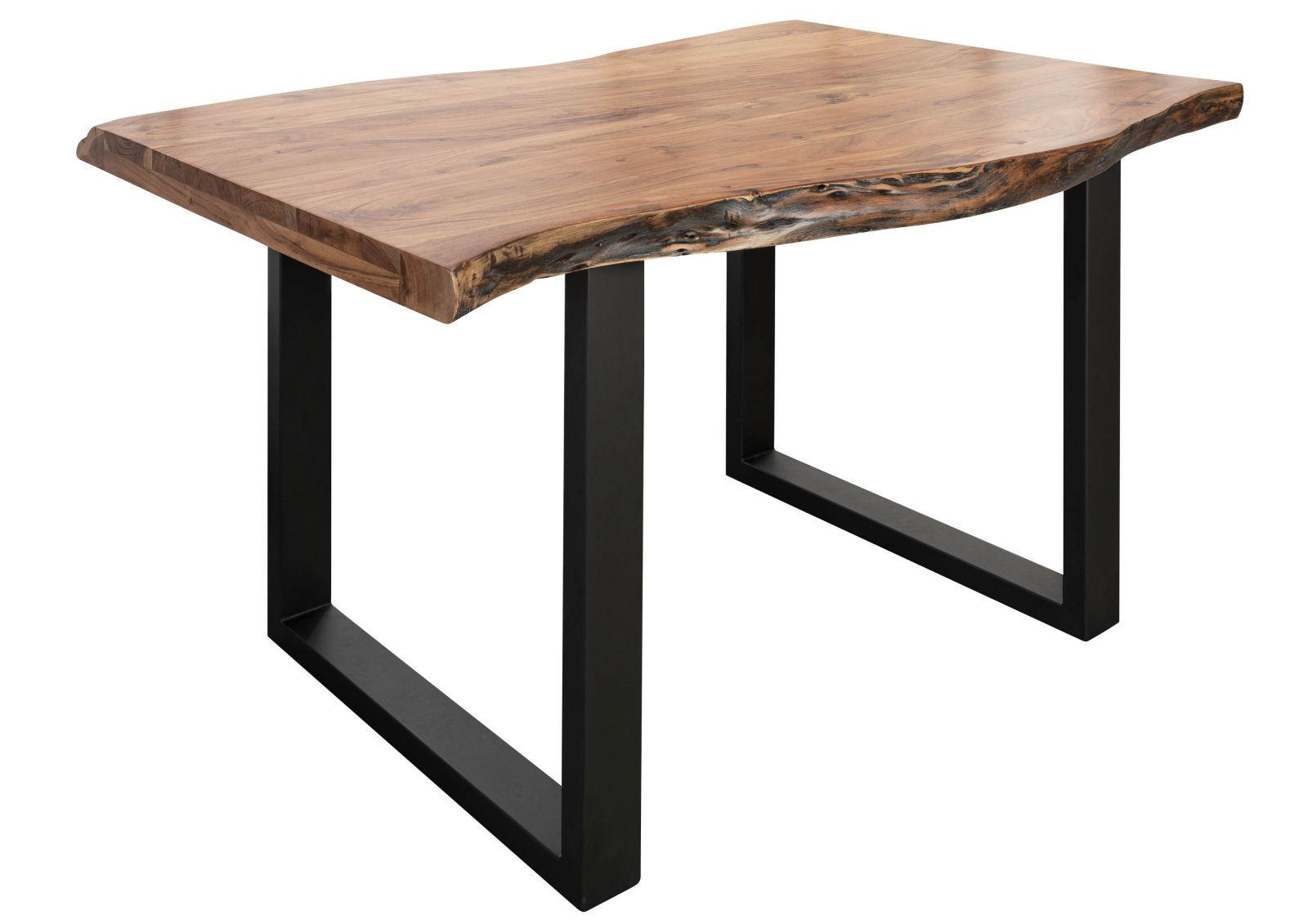 BAUMTISCH Akazie 140x90x77 natur lackiert / U-Beine anthrazit matt FREEFORM 5 - Anthrazit/Naturfarben, Holz (140/90/77cm) - Massivmoebel24