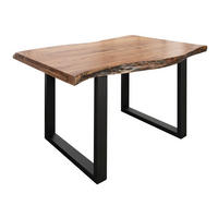 BAUMTISCH Akazie 140x90x77 natur lackiert / U-Beine anthrazit matt FREEFORM 5 - Anthrazit/Naturfarben, Holz (140/90/77cm) - Massivmoebel24
