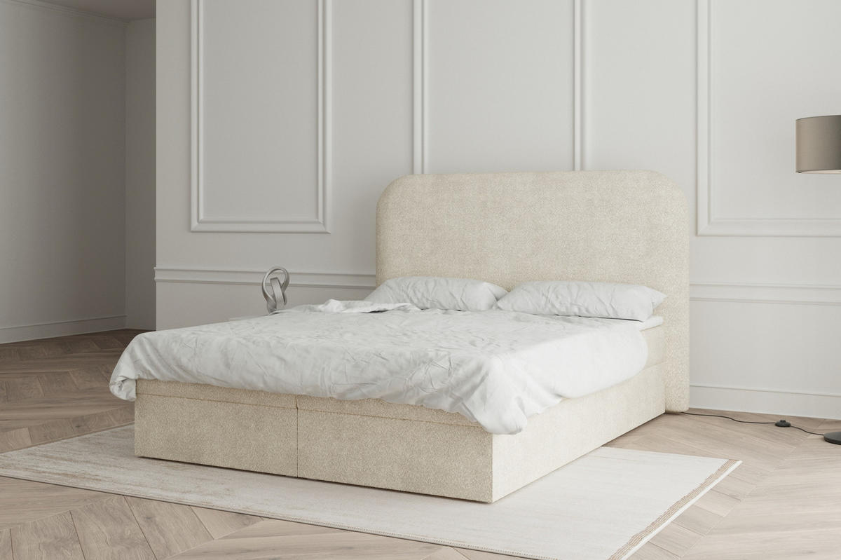 BOXBETT 140x200 - 07 Anthology 3 - Beige - Beige, Holzwerkstoff (140/200cm) - Möblo