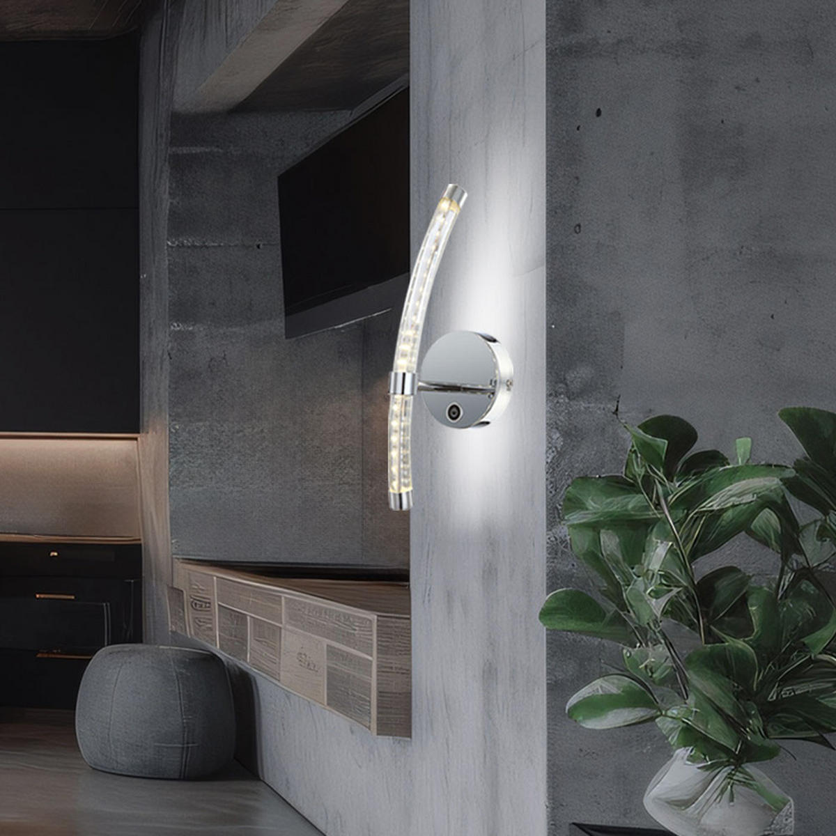 LED WANDLEUCHTE HYPERION Silber Glas - Silberfarben, Glas (12/37/14.2cm) - Globo Lighting