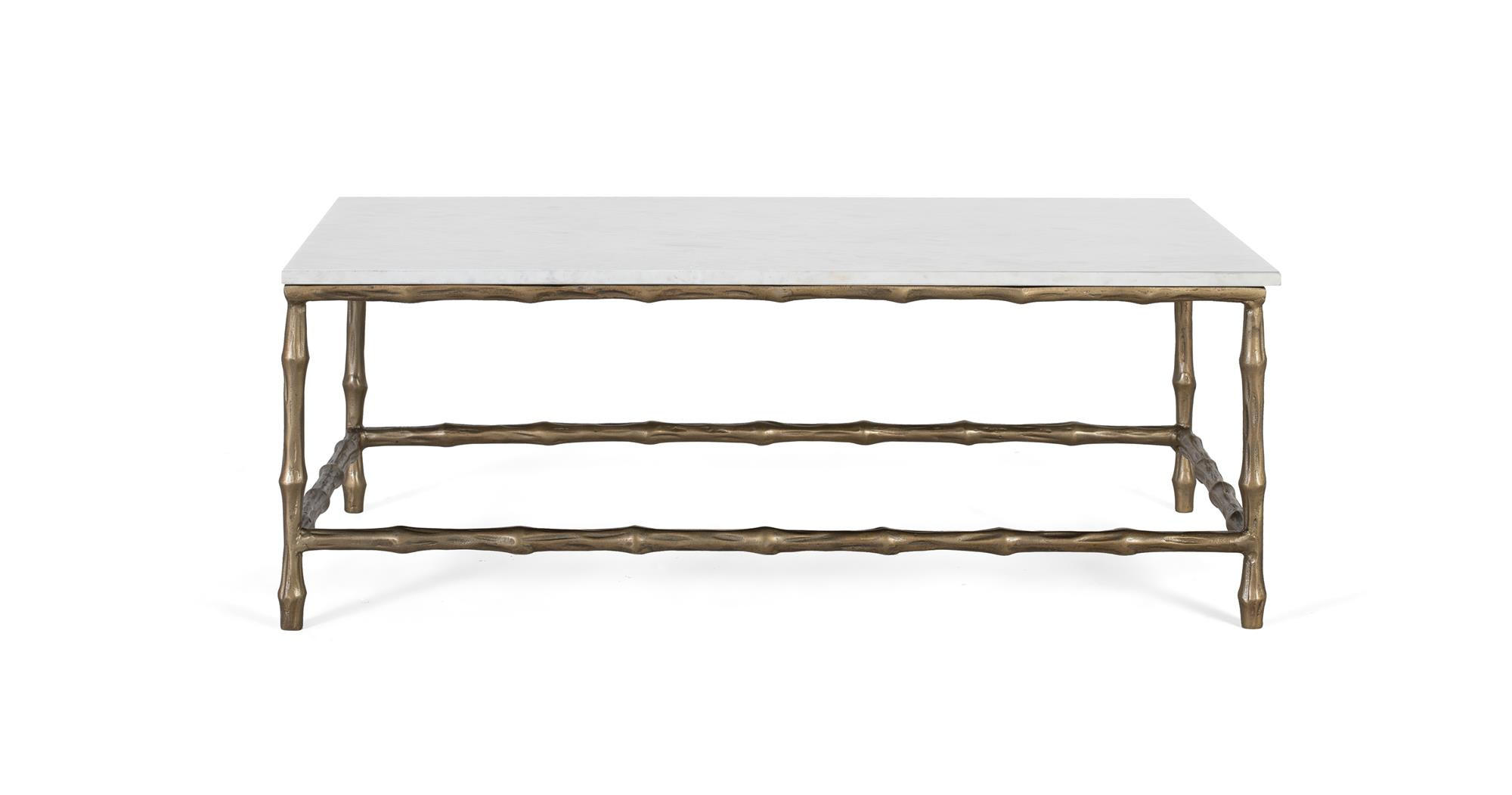 COUCHTISCH aus Marmor - Weiß, Metall (60/110/39cm) - Giner y Colomer