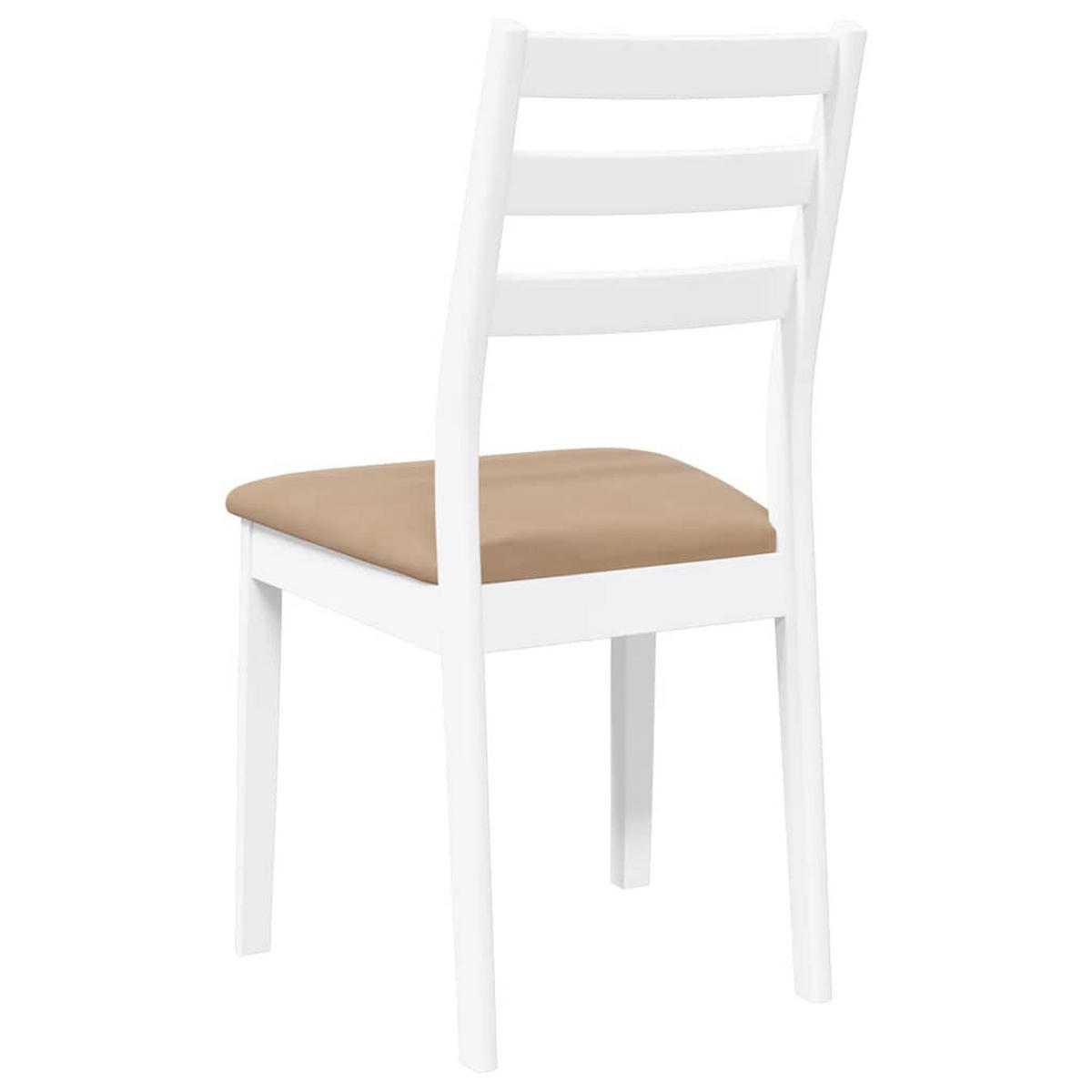 ESSZIMMERSTÜHLE mit Kissen 2 Stk. Weiß Massivholz Gummibaum 48.5*49*90cm - Weiß/Braun, Holz (48.5/90/49cm) - ZMH