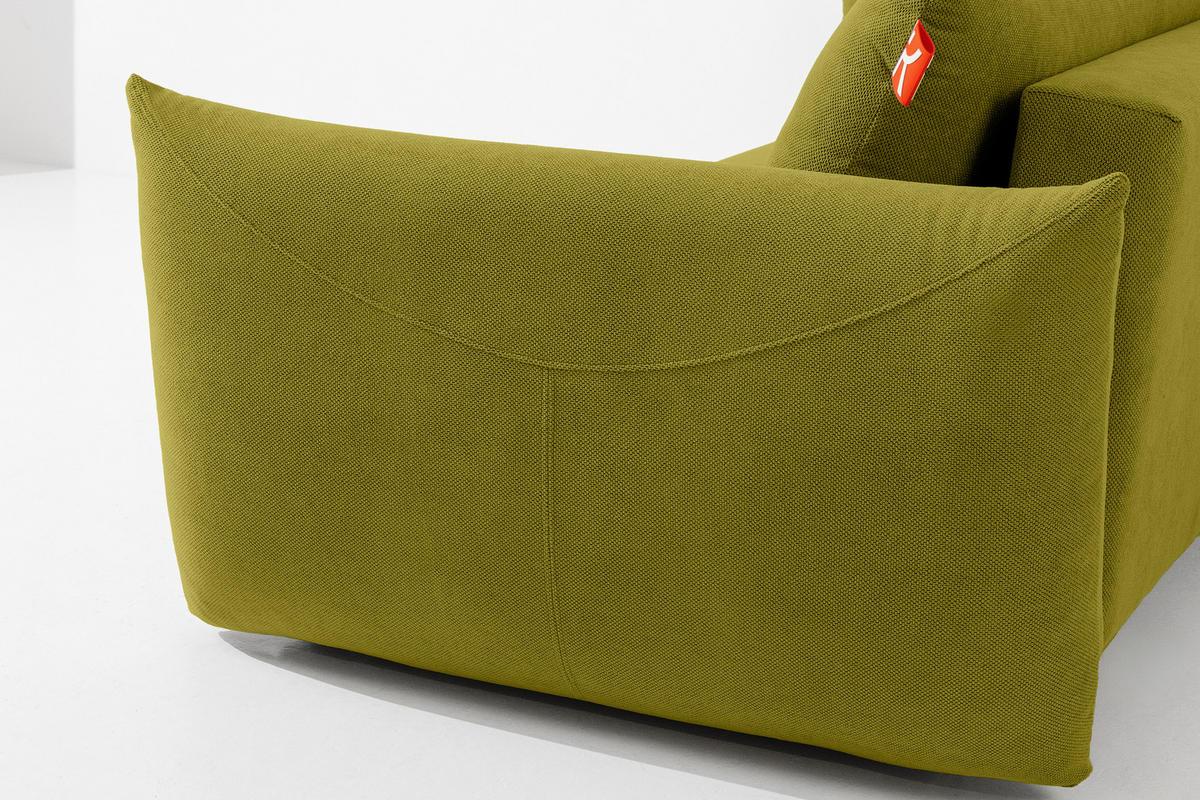 3-SITZER-SOFA LAVIS, Oliv - Olivgrün, Holz/Textil (242/87/111cm) - KONSIMO®