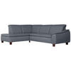 ECKSOFA mit Ottomane links Kaylil Flachgewebe denim - Flieder, Kunststoff (187/247cm) - 58aufmkessel