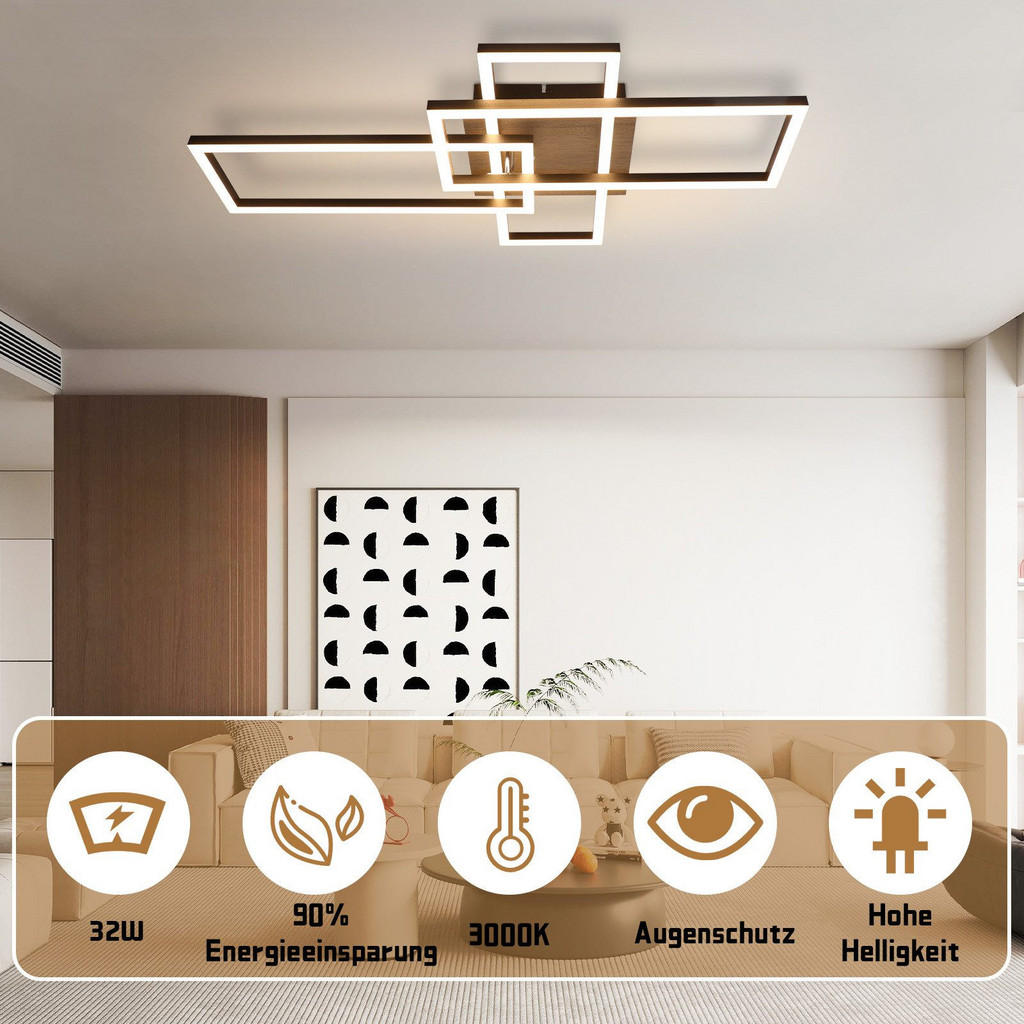 Thumbnail - Nettlife Led-Deckenleuchte, Schwarz, Metall, 35x9.5x64.3 cm, Lampen & Leuchten, LED Beleuchtung, LED-Deckenleuchten