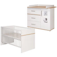 BABYZIMMER-SET Pia, mit breiter Wickelkommode, 2-teilig - Weiß, Holzwerkstoff (76/81/142.5cm) - Roba