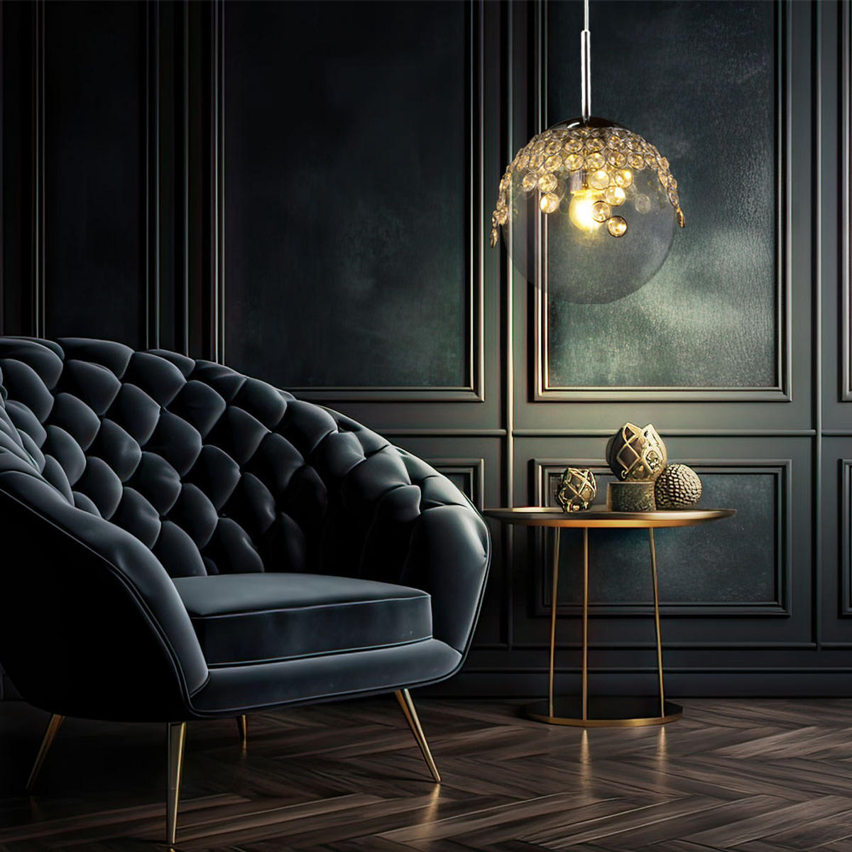 HÄNGELEUCHTE Glas Kristallen Klar - Klar, Glas (20/20/150cm) - Globo Lighting