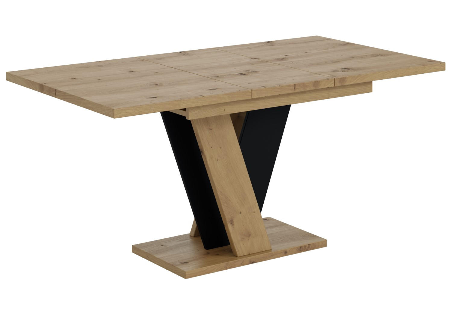 ESSTISCH ausziehbar 120 -160x90x75 cm - Artisan Eiche Optik/Schwarz- INEY - Eichefarben, Holzwerkstoff (120/90/75cm) - ALTDECOR