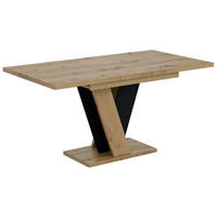 ESSTISCH ausziehbar 120 -160x90x75 cm - Artisan Eiche Optik/Schwarz- INEY - Eichefarben, Holzwerkstoff (120/90/75cm) - ALTDECOR