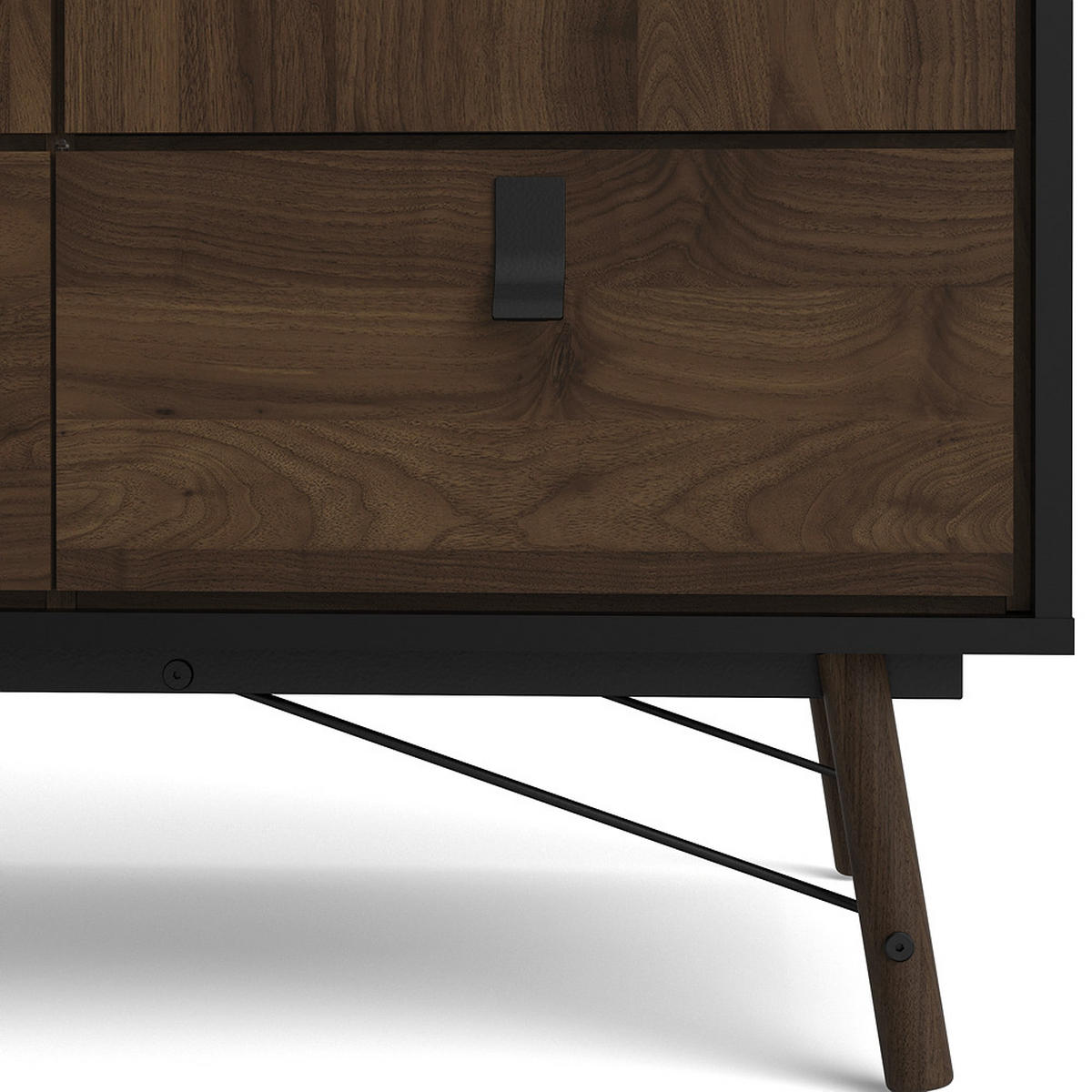 KLEIDERSCHRANK Walnuss Dekor - Schwarz, Holzwerkstoff (150/200/60cm) - ebuy24