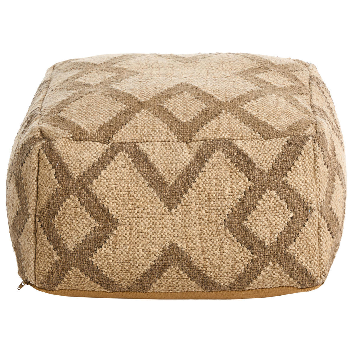 POUF Jute Beige Gopi - Beige/Braun, Textil (50/30/50cm) - Beliani