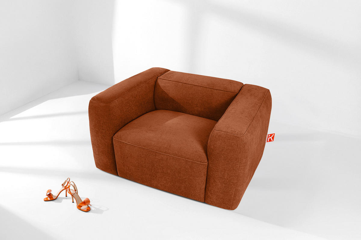 SESSEL FUBBO, Rot - Rot, Holz/Holzwerkstoff (130/73/96cm) - KONSIMO®