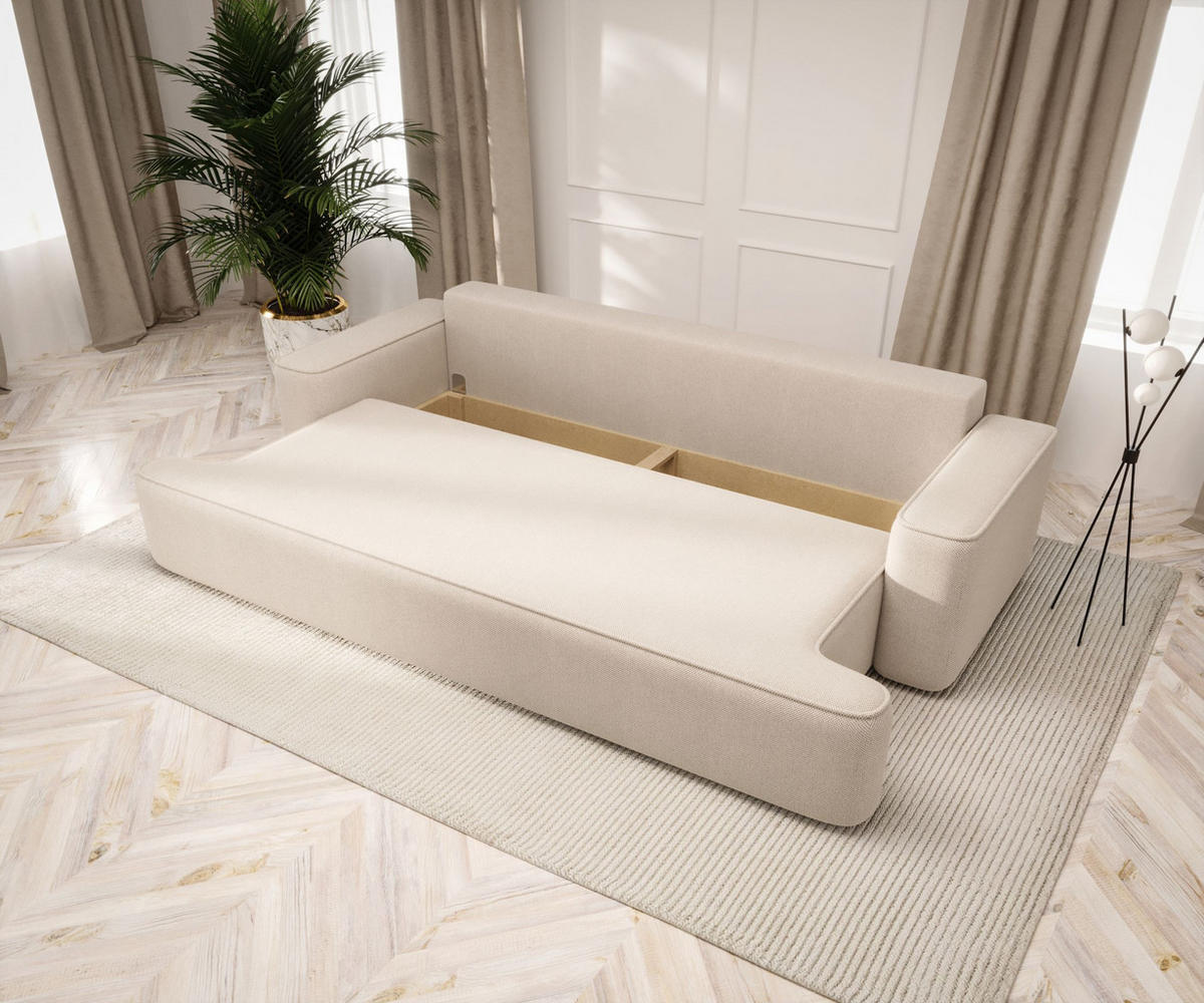 SOFA mit Schlaffunktion FIGO Quelle 37 - Dunkelgrün, Textil (250/75/150cm) - Bedante