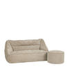 SITZSACK Chenille-Sofa icon Cecilia und Fußhocker-Sitzsack Milano im 2-teiligen Set, naturfarben - Beige, Kunststoff/Textil (160/70/93cm) - icon